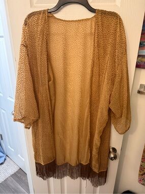Gold Fringe Open Kimono